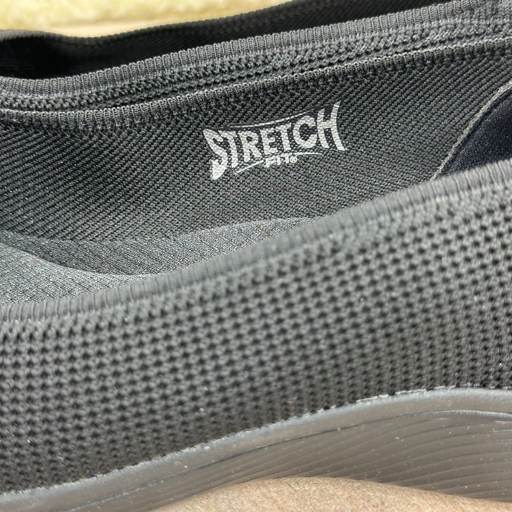Skechers Stretch Fit Black Knit Slip On Flats 104134W Wide Fit Womens 8.5W - Picture 2 of 11